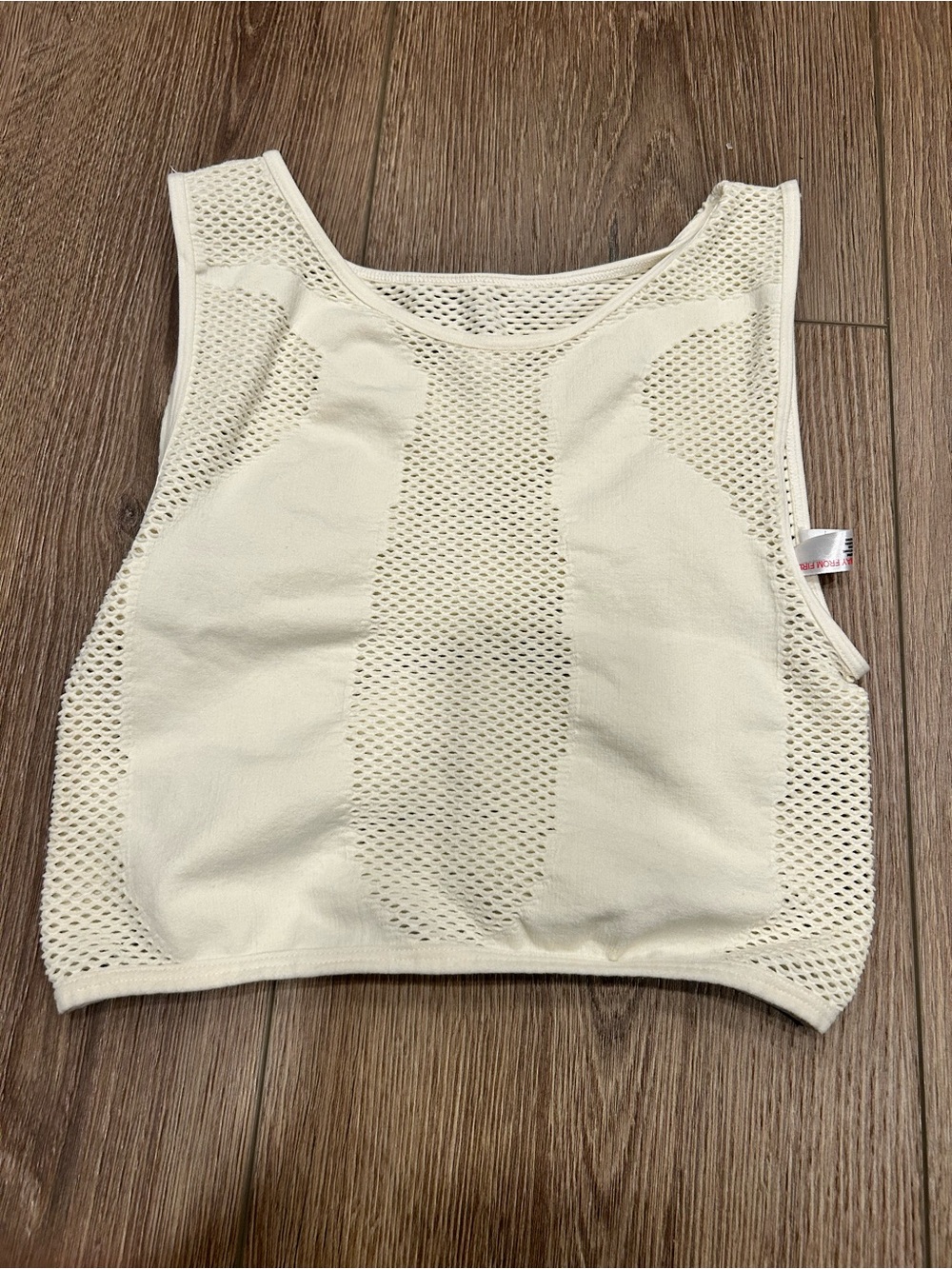Out From Under Cream Mesh Crop Tank Top